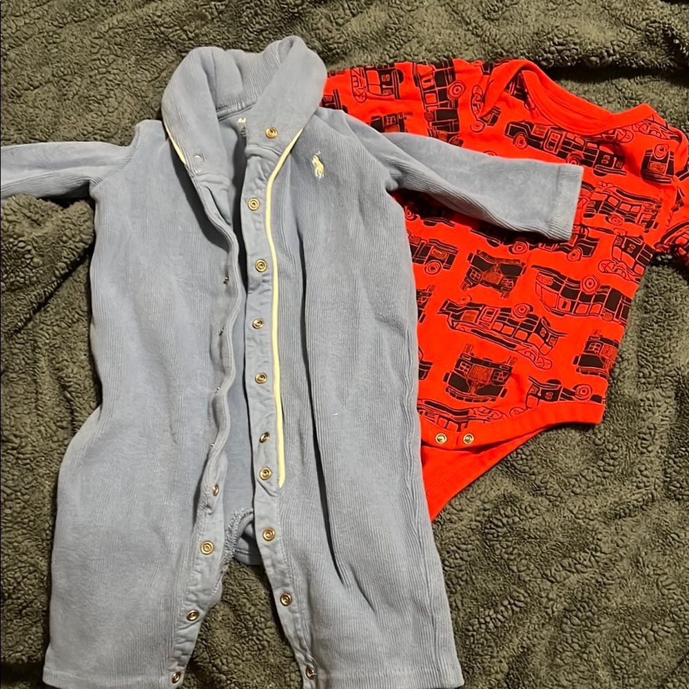 Polo by Ralph Lauren Light Blue onesie nightshirt  and Red gap onesie
